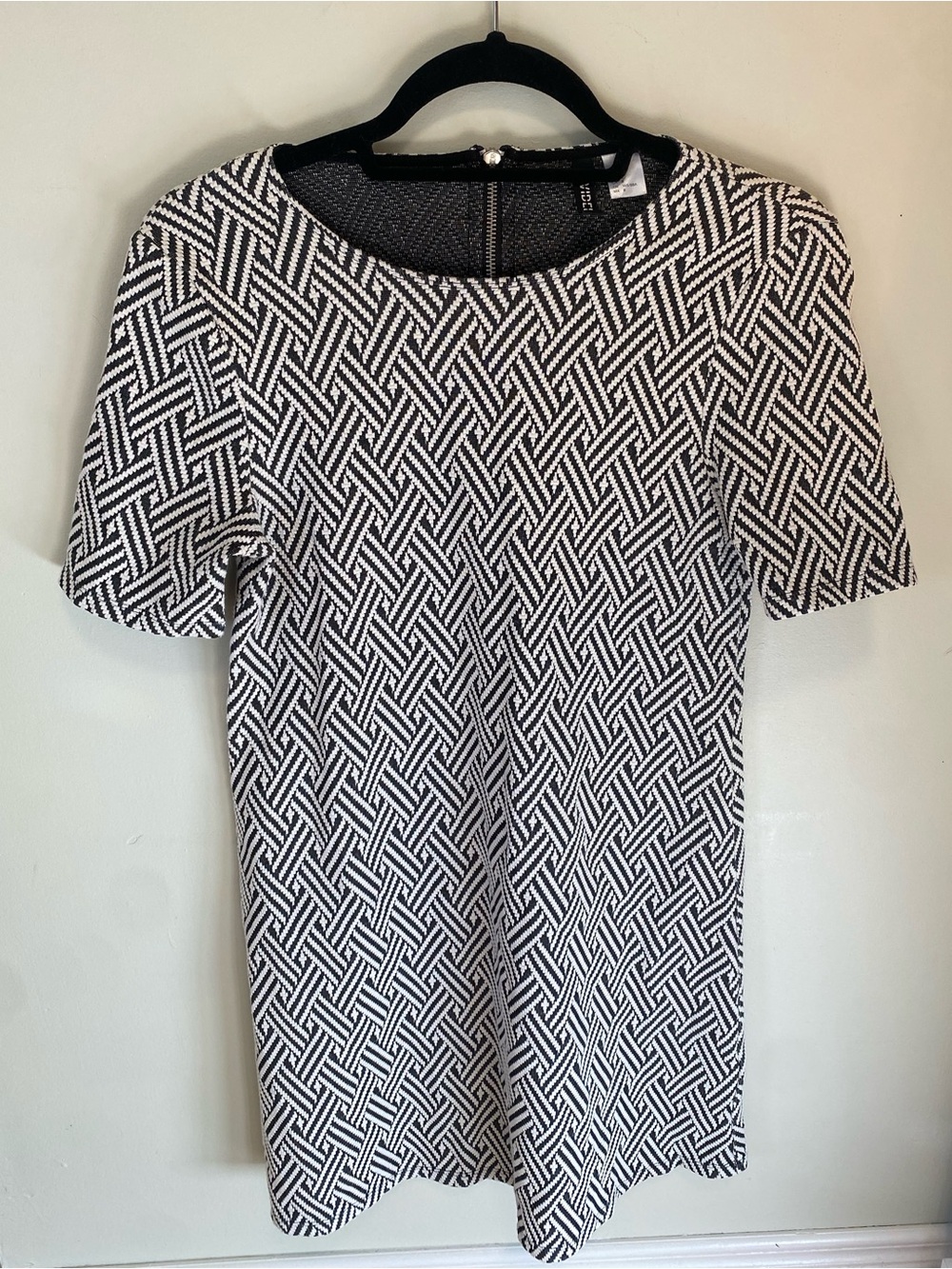 Mini Dress Black and White Geometric